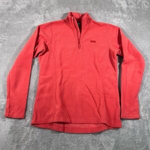 Helly Hansen Women's Red Fleece‎ Pullover Size Large Half Zip Casual Warm